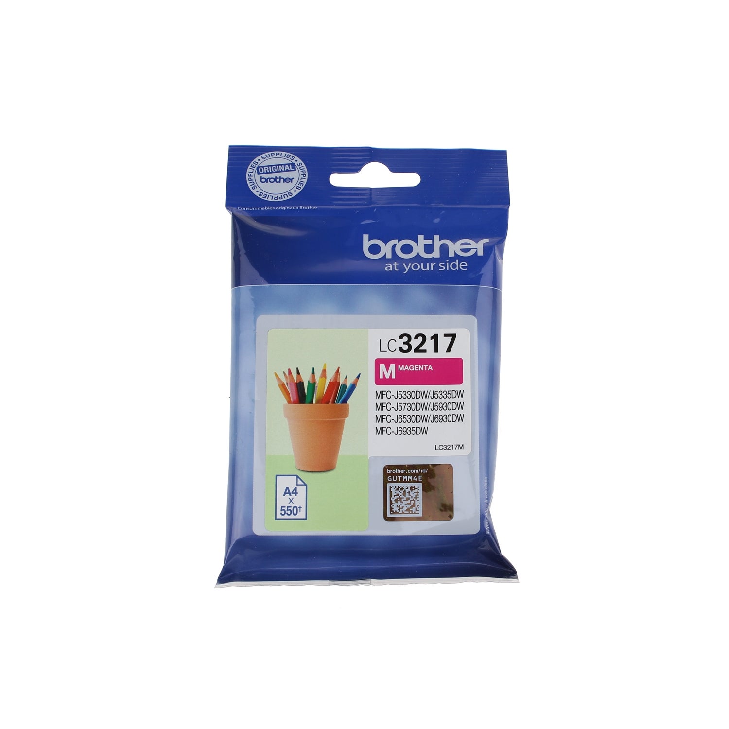 Cartouche Encre Brother LC3217M Magenta Originale - 550 Pages - MFC-J5330DW J5730DW J6530DW J6930DW