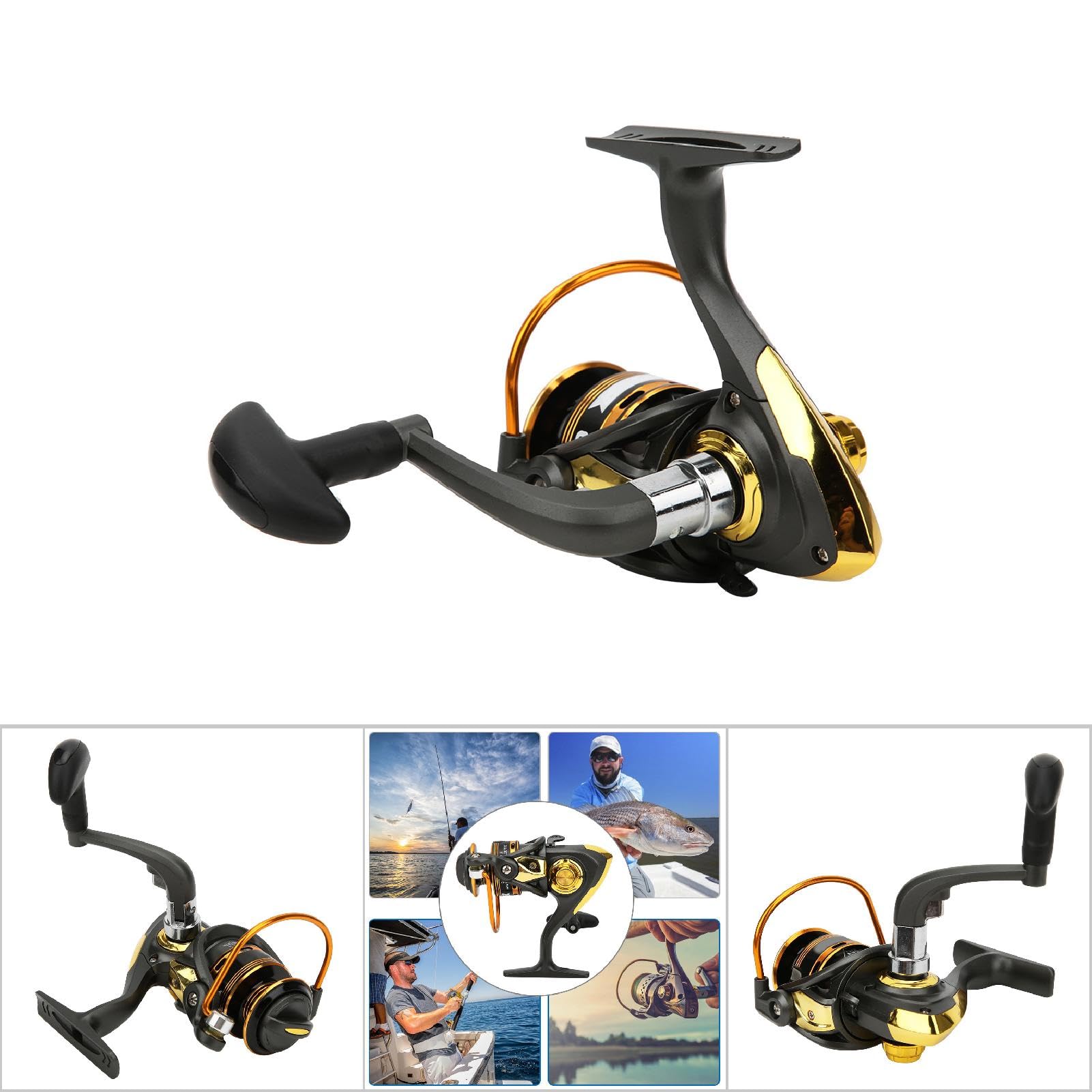 Ruota per colata ad alta velocità con mulinello da pesca in metallo con esca per pesci con impugnatura in gomma (JS7000) - 9