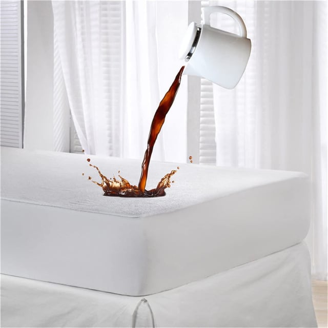 Protetor de colchão impermeável tamanho Queen 200 x 220 + 30 cm, capa de colchão de superfície felpuda de algodão ultramacio e respirável