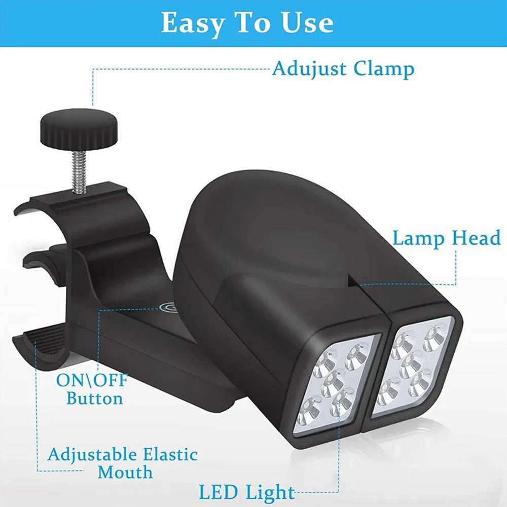 Luce per griglia a LED Touch, lanterna portatile per barbecue, lampada da esterno, illuminazione per griglia con maniglia, clip di montaggio - 4