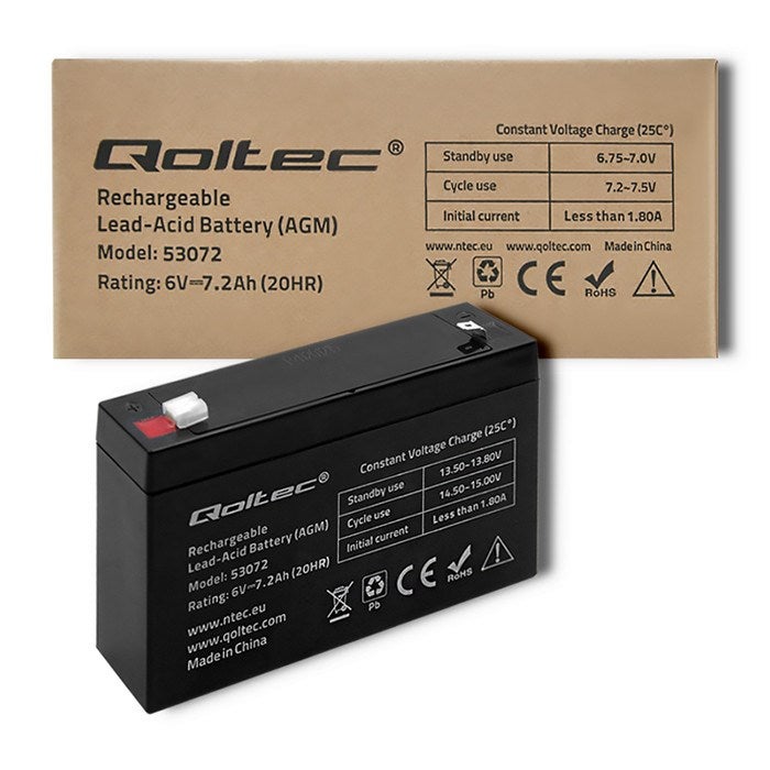 Batterie Qoltec 53072 AGM | 6V | 7,2 Ah - 6