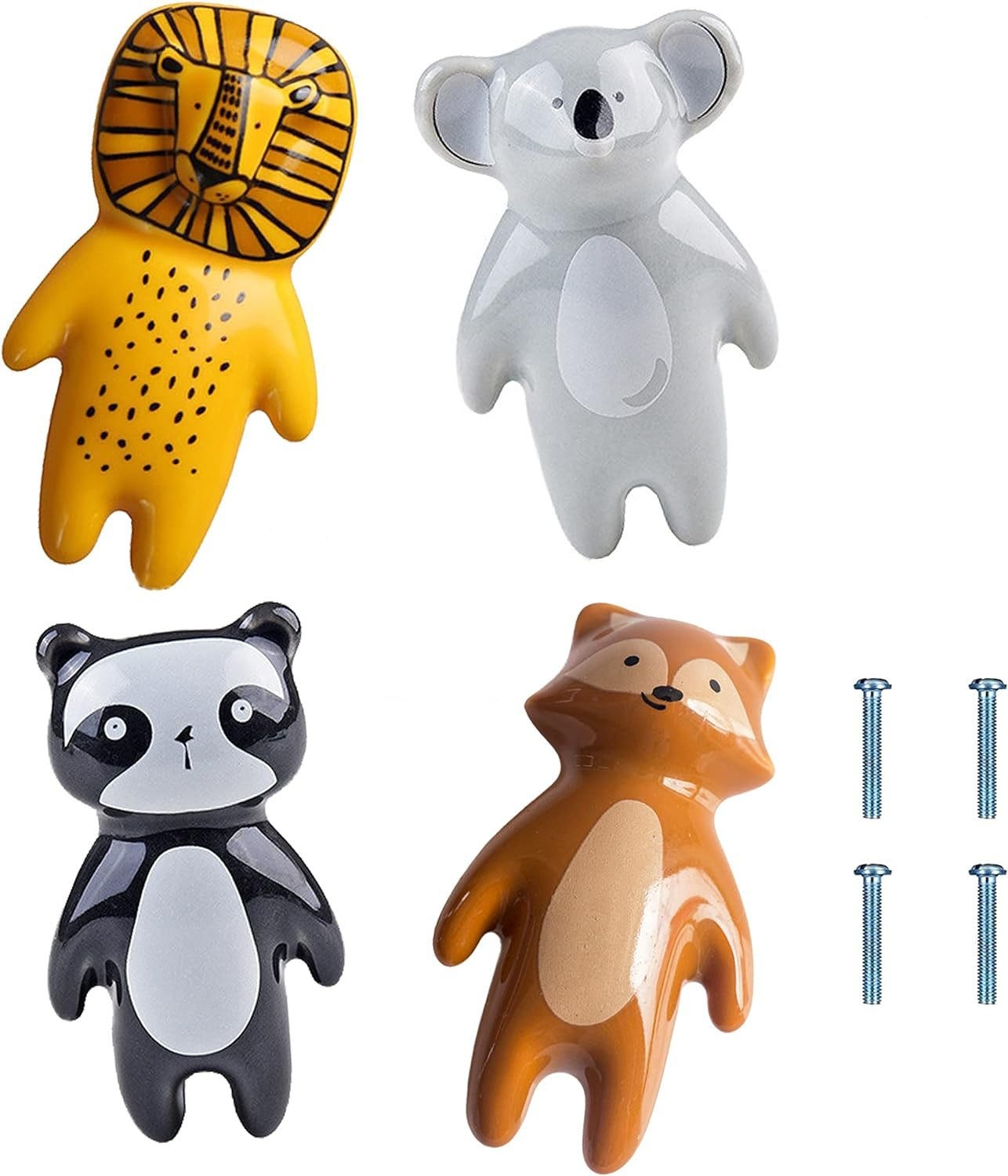 Orenge 10 Pezzi Pomelli per Bambini Colorate Pomelli per Cassetti in Legno Pomello Maniglie per Armadio con 10 Vite Manopole per Mobili da Cucina Cassetto Camera dei Bambini Bagno Decorazione