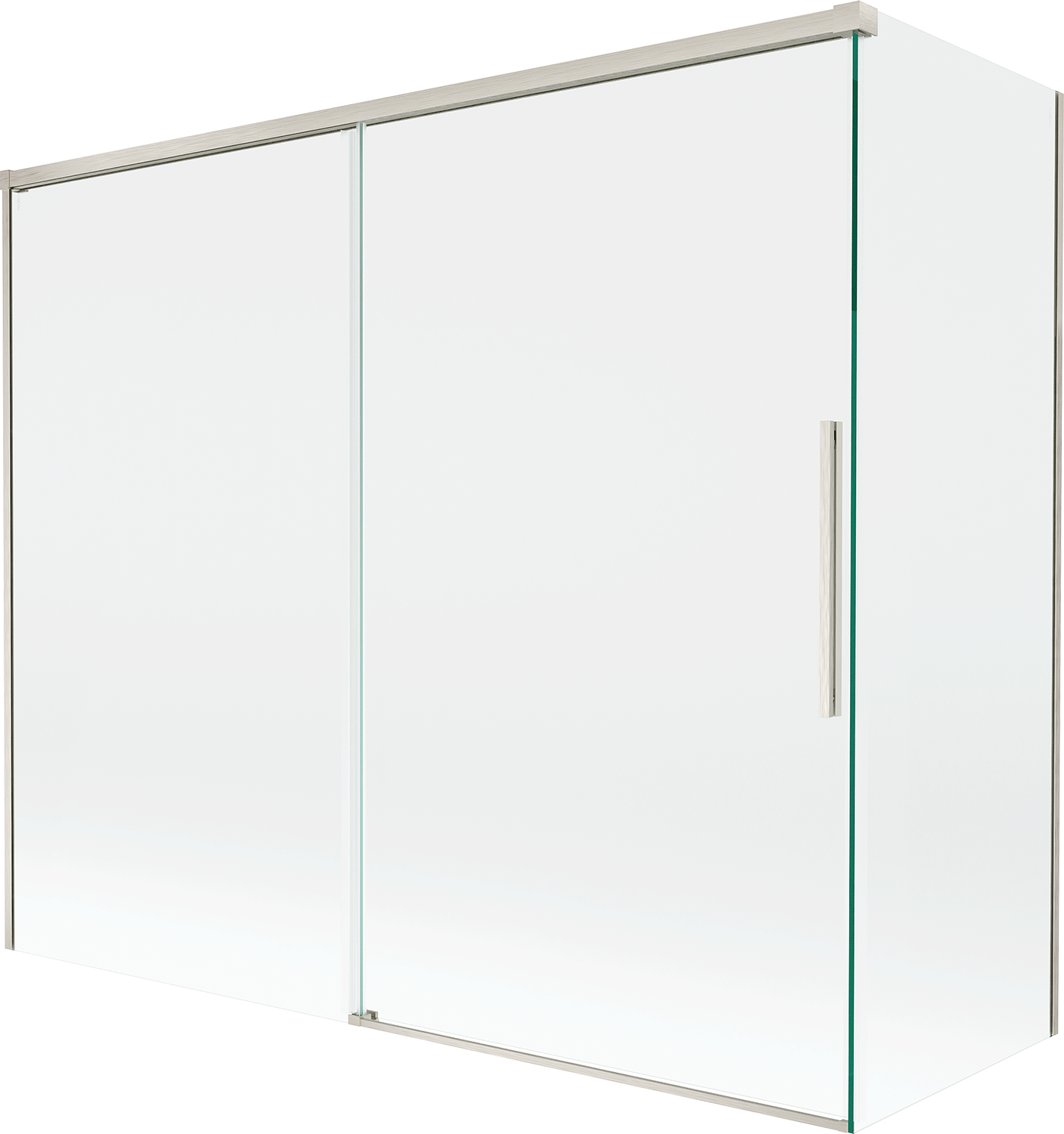 Mexen Rox parawan nawannowy 2-skrzydłowy rozsuwany 180 + 80 x 150 cm, transparent, nikiel szczotkowany - 8C9-180-080-97-00