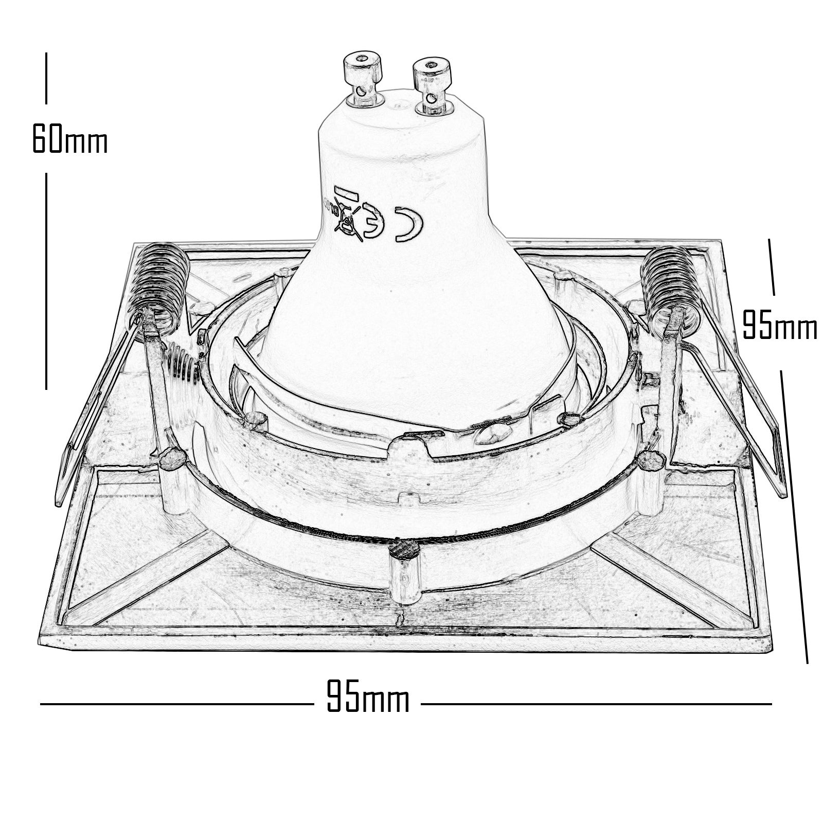 Spot encastré 80mm blanc miroir lumière réglable étagères vitrines spot 5W GU10 LIGHT 4000k - 4