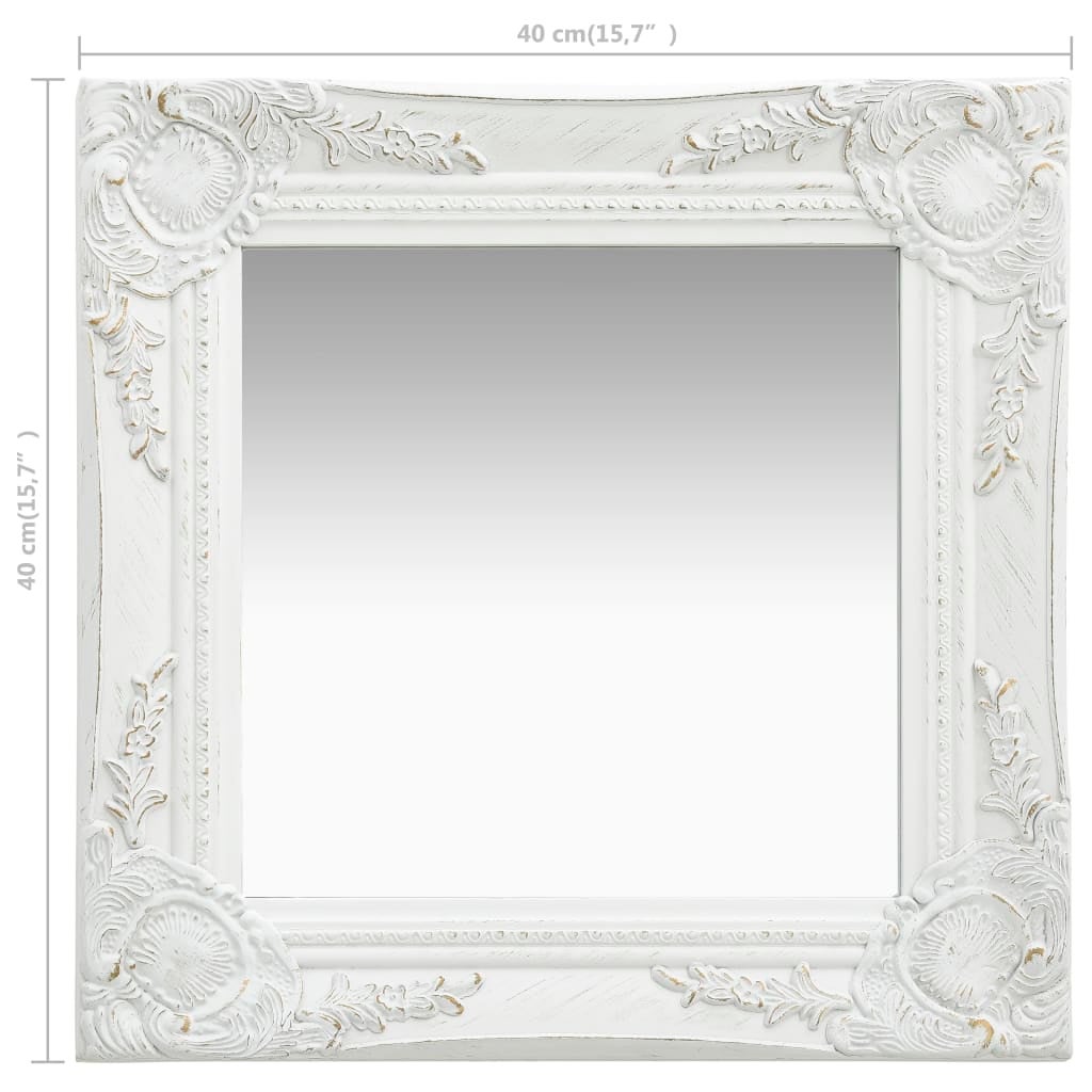 Espelho de parede estilo barroco branco 40x40 cm- COMFORTXL - 5