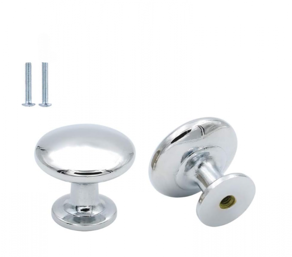 Zestaw 15 polerowanych chromowanych gałek - 30 mm, idealnych do szafek, szuflad i stolików nocnych, elegancki design