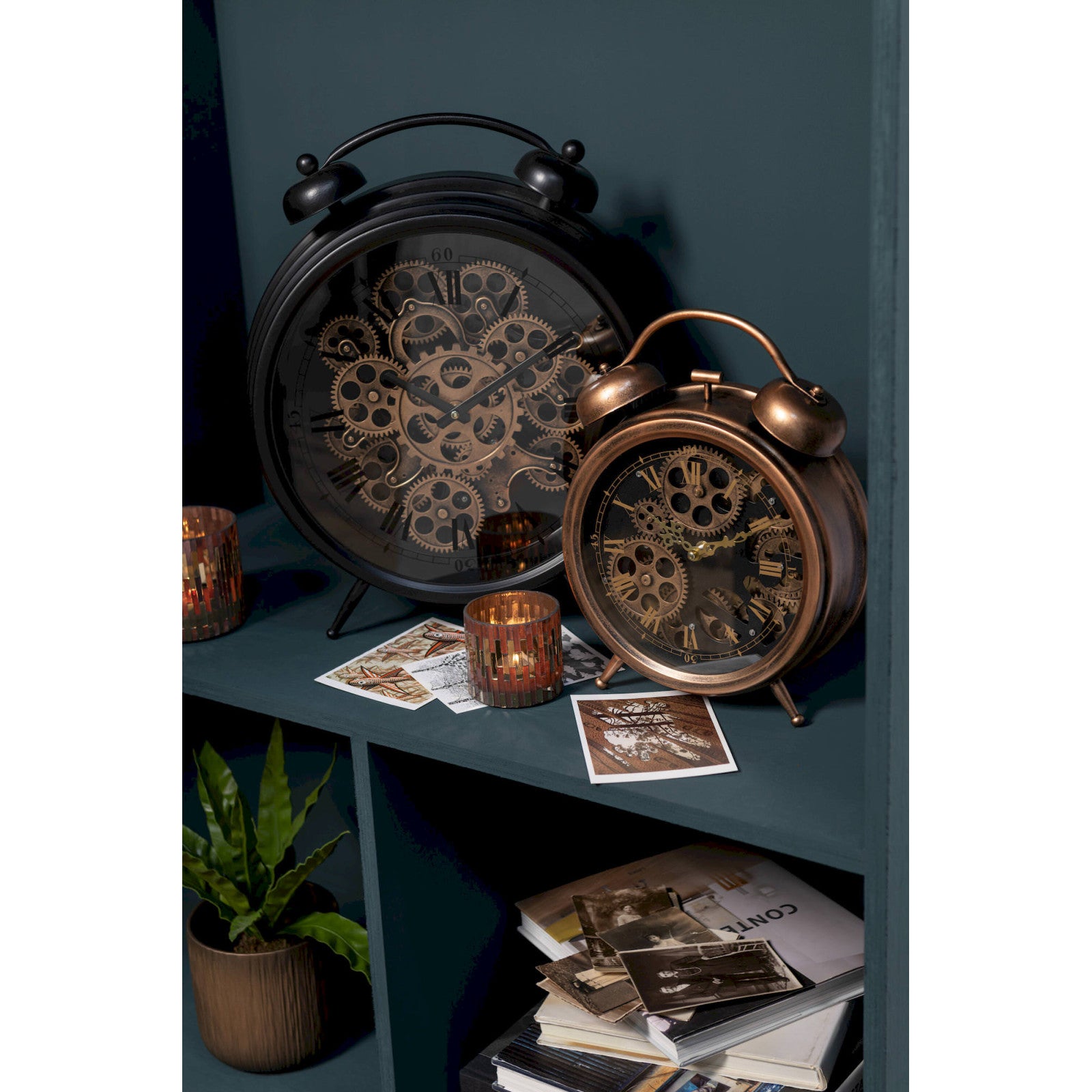 Réveil Mécanique Vintage En Forme De Fer à Cheval - Doré, Métal, Diamètre 7 Cm, Sans Pile