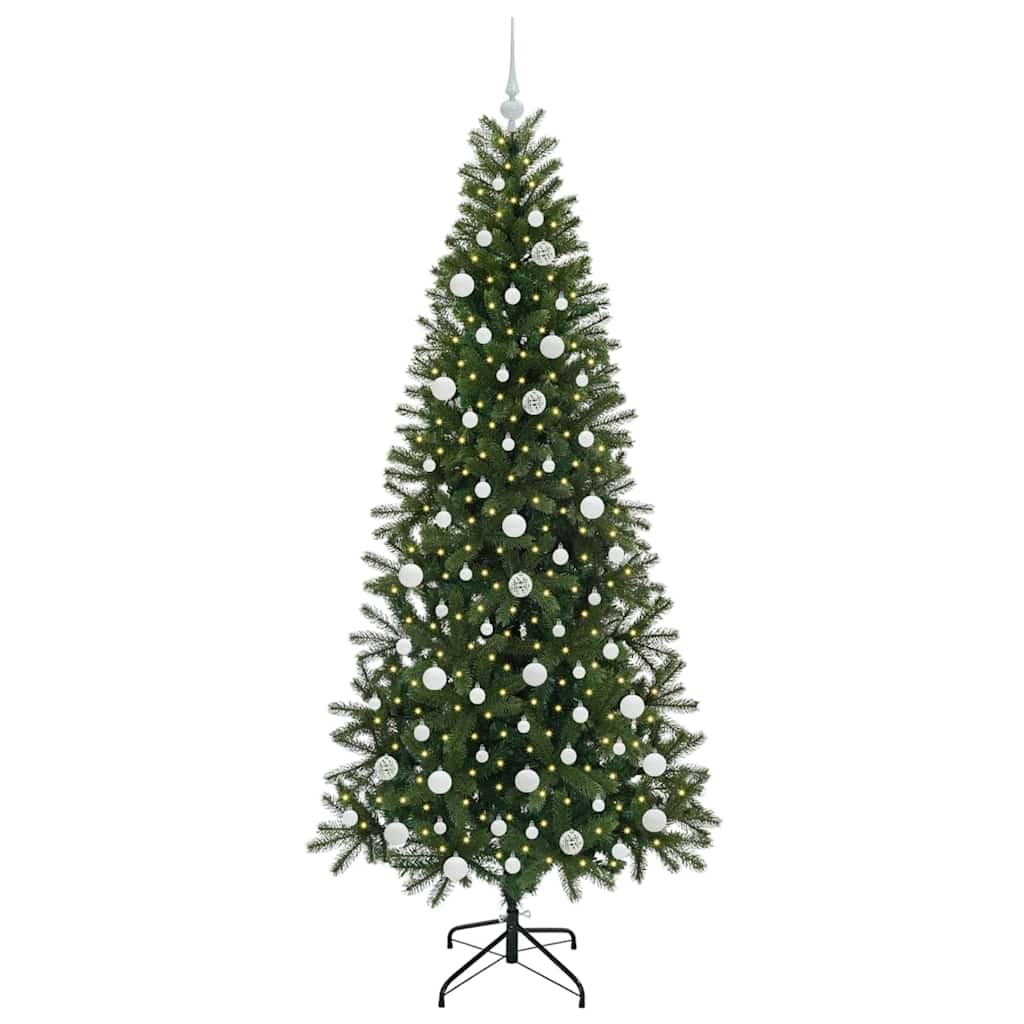 Sapin de Noël | Arbre de Noël artificiel avec 300 LED Vert 210 cm PE et PVC - 3