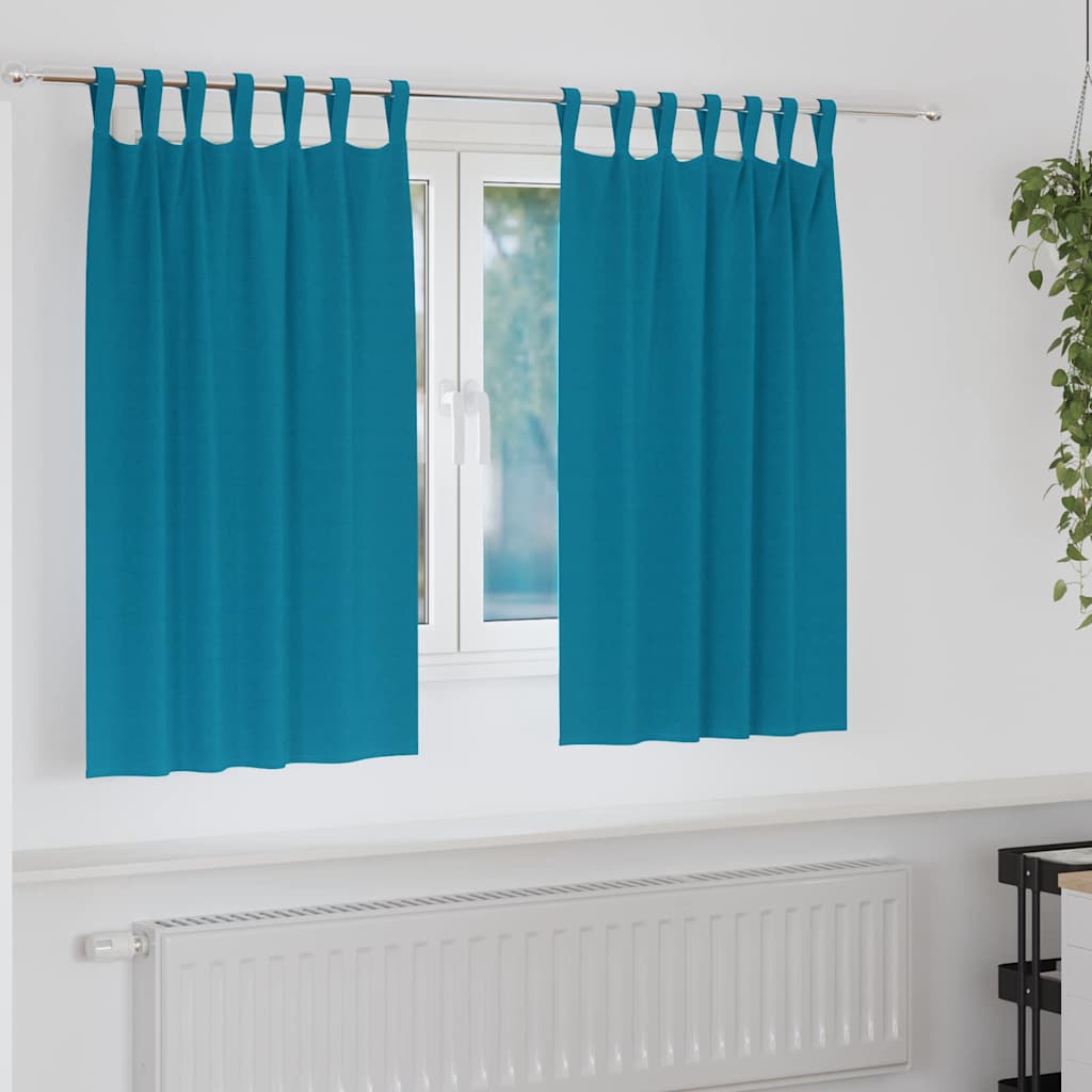 Firany blackout z kółkami 2 pcs Turkusowy 140 x 140 cm vidaXL