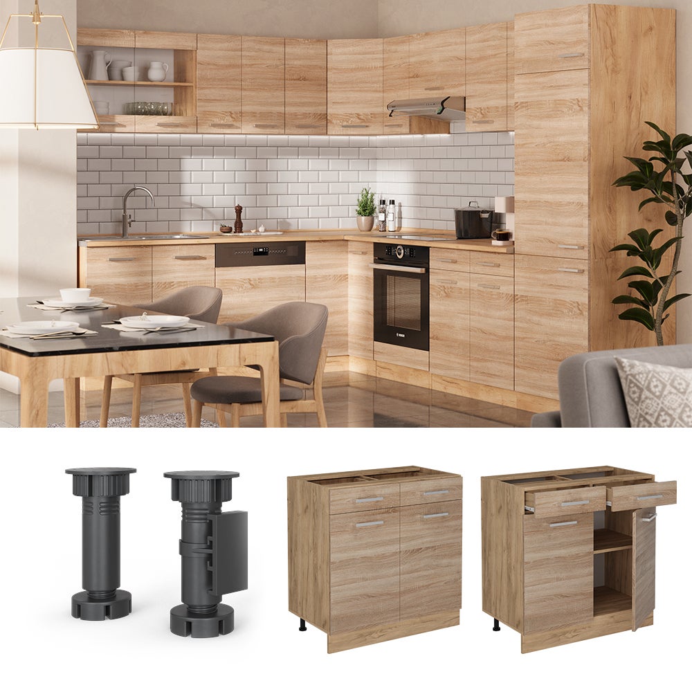 Vicco Meuble cuisine R-Line, Sonoma, 80cm sans PT - 3