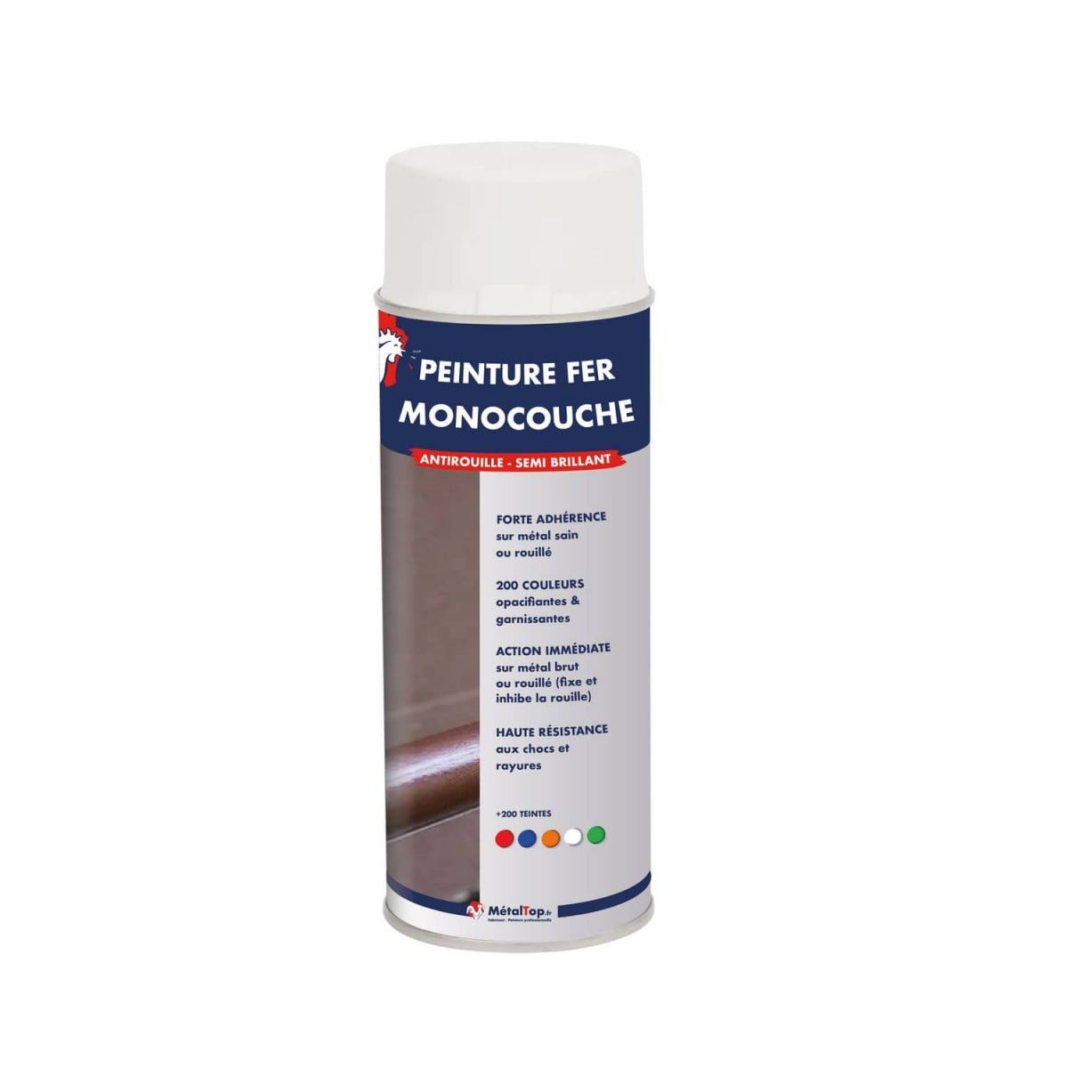 Peinture Fer Monocouche - Metaltop - Noir graphite - RAL 9011 - Bombe ...