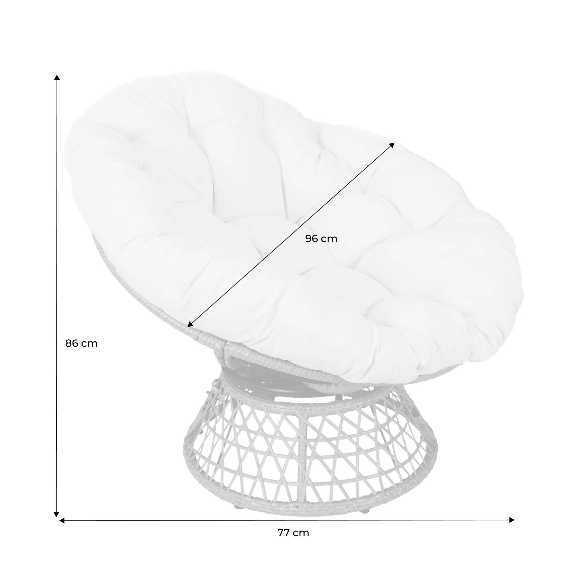 Fauteuil papasan polyrotin rotatif. loveuse outdoor/indoor Ø96cm TAHITI - 7