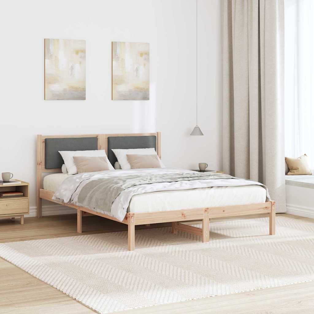 Cadre de lit Gris foncé 140 x 200 cm Pin massif - 4