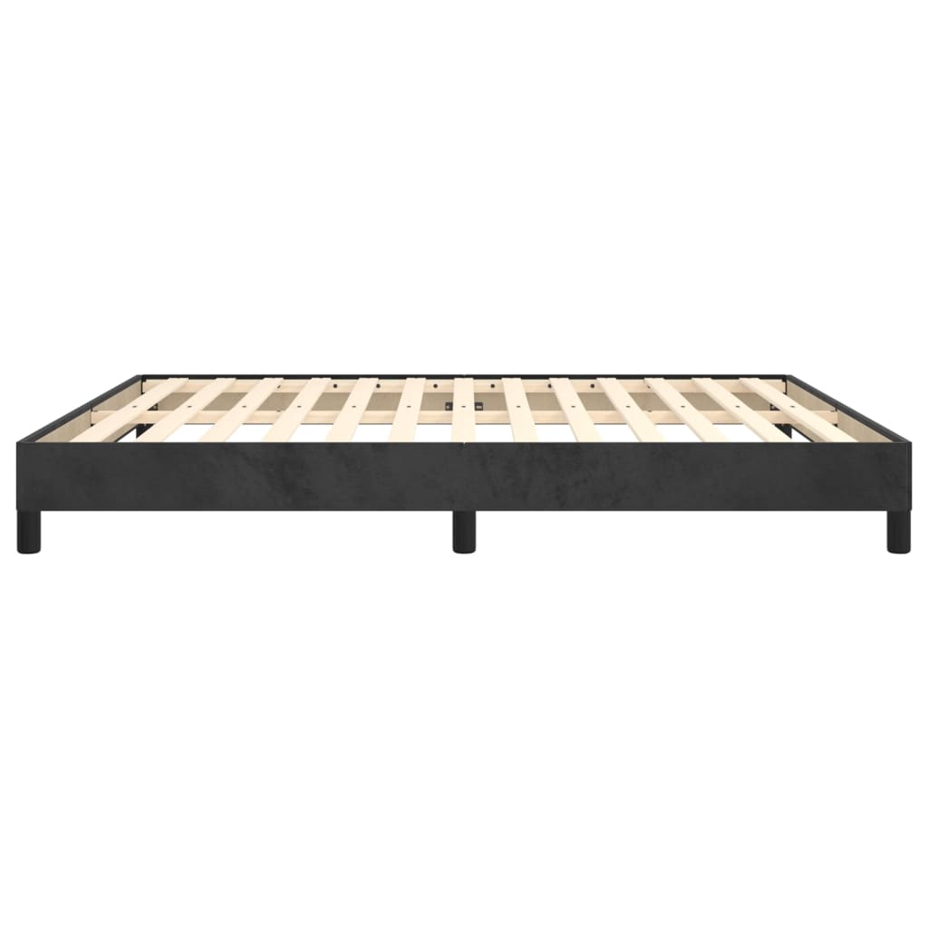 Cadre de lit sans matelas, velours noir, pour la chambre, 160 × 200 cm - 6