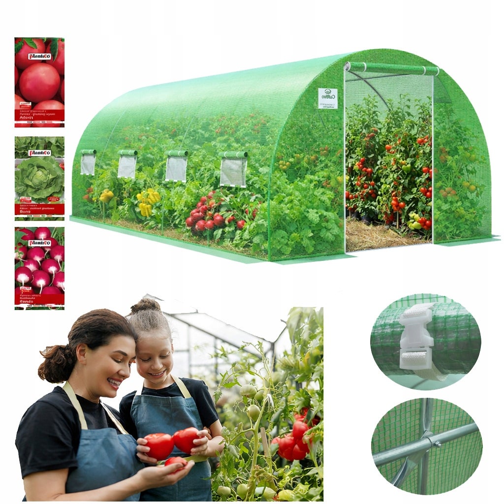 Tunel Ogrodowy Foliowy Szklarnia 3x6 18m2 Zielony na Warzywa 6x3 Cultivo 1 szt