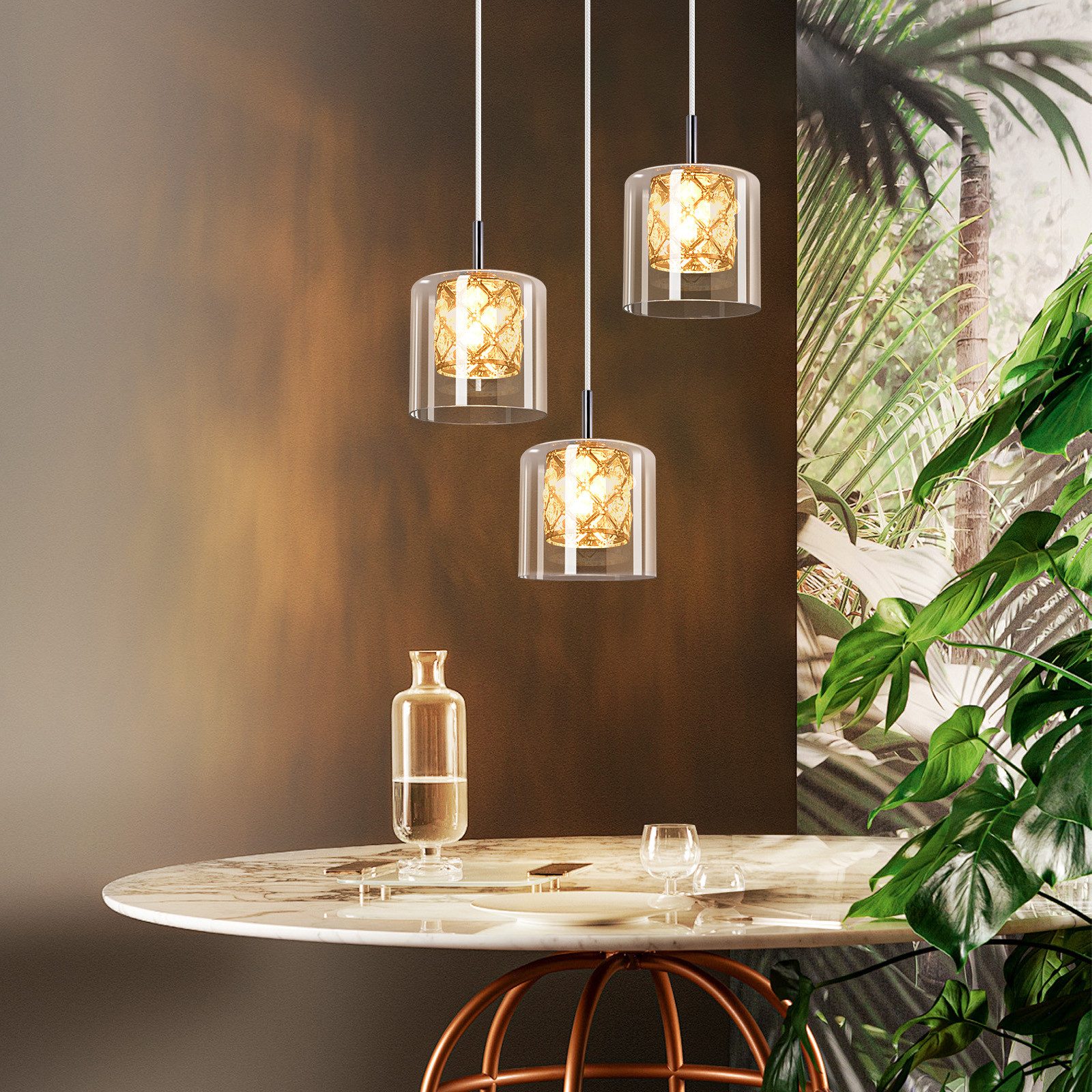 NETTLIFE Nowoczesna kryształowa lampa wisząca G9 do jadalni ze szkła z regulacją wysokości - 2