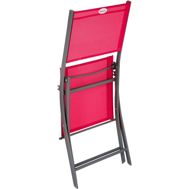 Lot de 4 chaises de jardin pliantes Modula Grenade & Graphite - Hespéride - 5