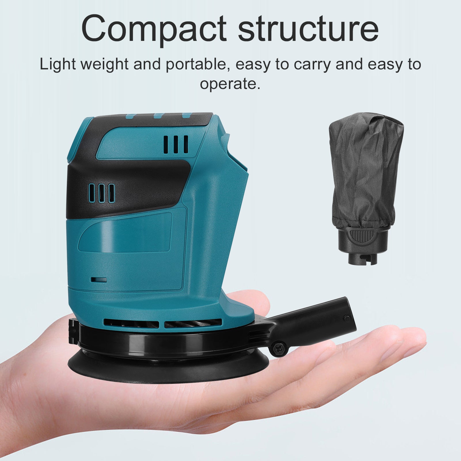 Levigatrice a batteria da 125 mm, levigatrice multifunzione, adatta per la lavorazione del legno e la lucidatura dei metalli dei veicoli elettrici - 5