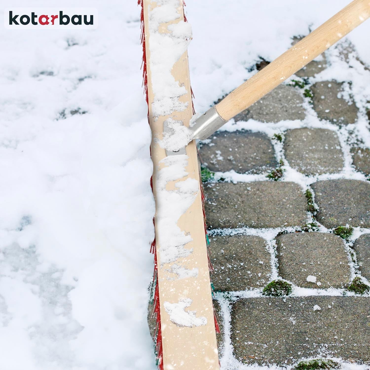Balai Brosse - 105 cm - Balai Exterieur Terrasse - Brosse de Voirie - avec Manche - Bois - PVC - Poils Durs - de Jardin - Outil de Nettoyage KOTARBAU - 2