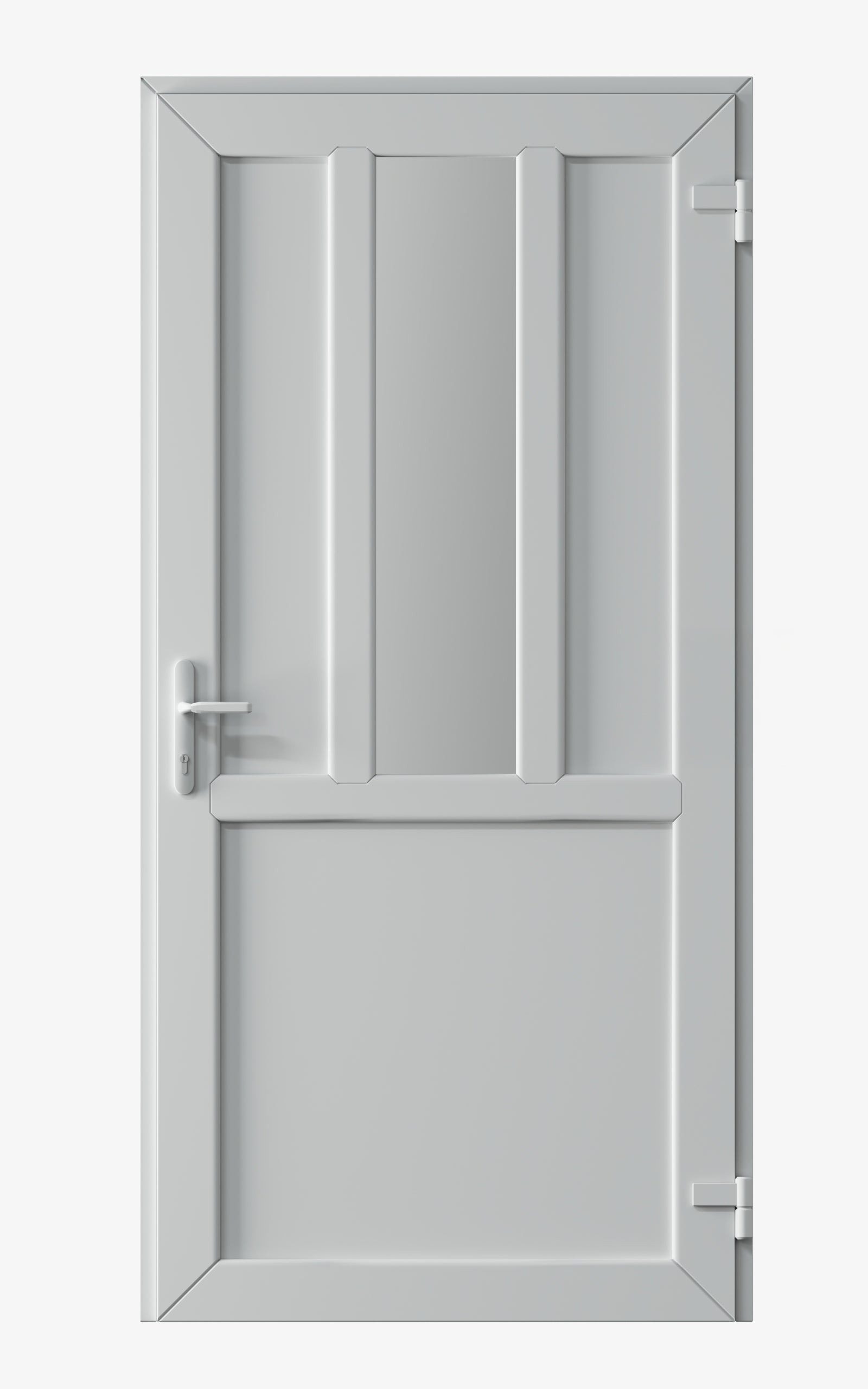 90X205 CM DRZWI TECHNICZNE ZEWNĘTRZNE PVC SZYBA BIAŁA PRAWE
