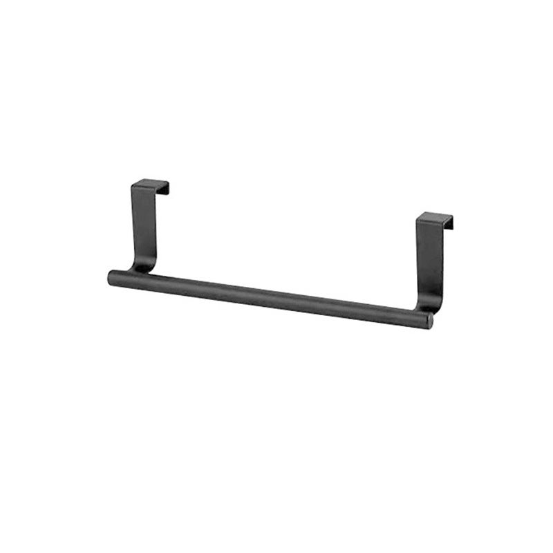 Haczyk na ręcznik kuchenny, wiszący wieszak do przechowywania bez dziurkacza, uchwyt na haczyk do szafki, mały (23 * 6,2 cm), czarny