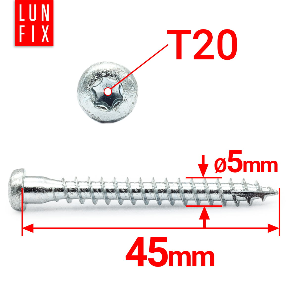 Wkręty do łączników ciesielskich anchor 5x45mm 25szt. - 2