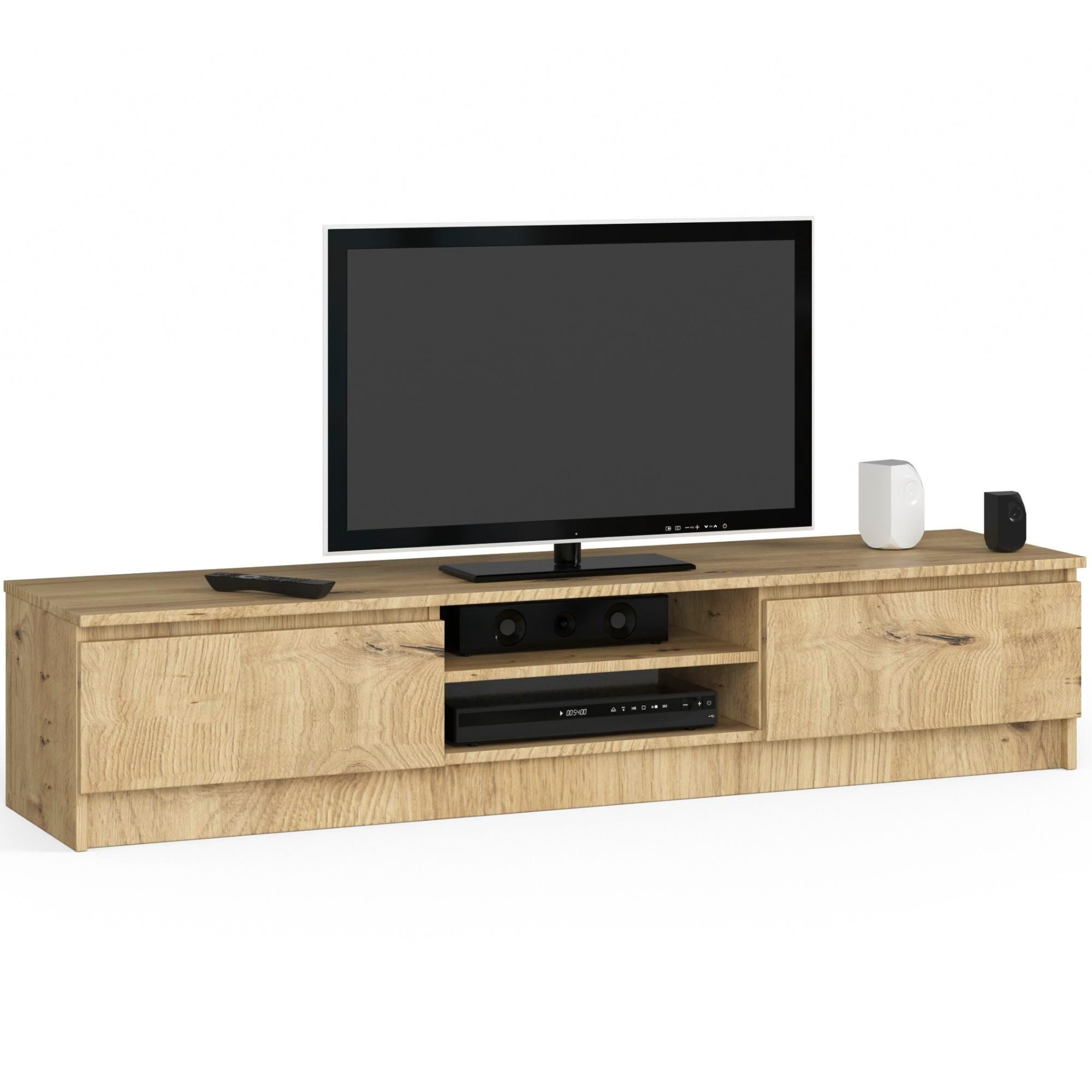 Szafka RTV AKORD Dąb Artisan 160 cm 2 drzwi kolor Dąb Artisan mat 2 półki 160x40x33 cm