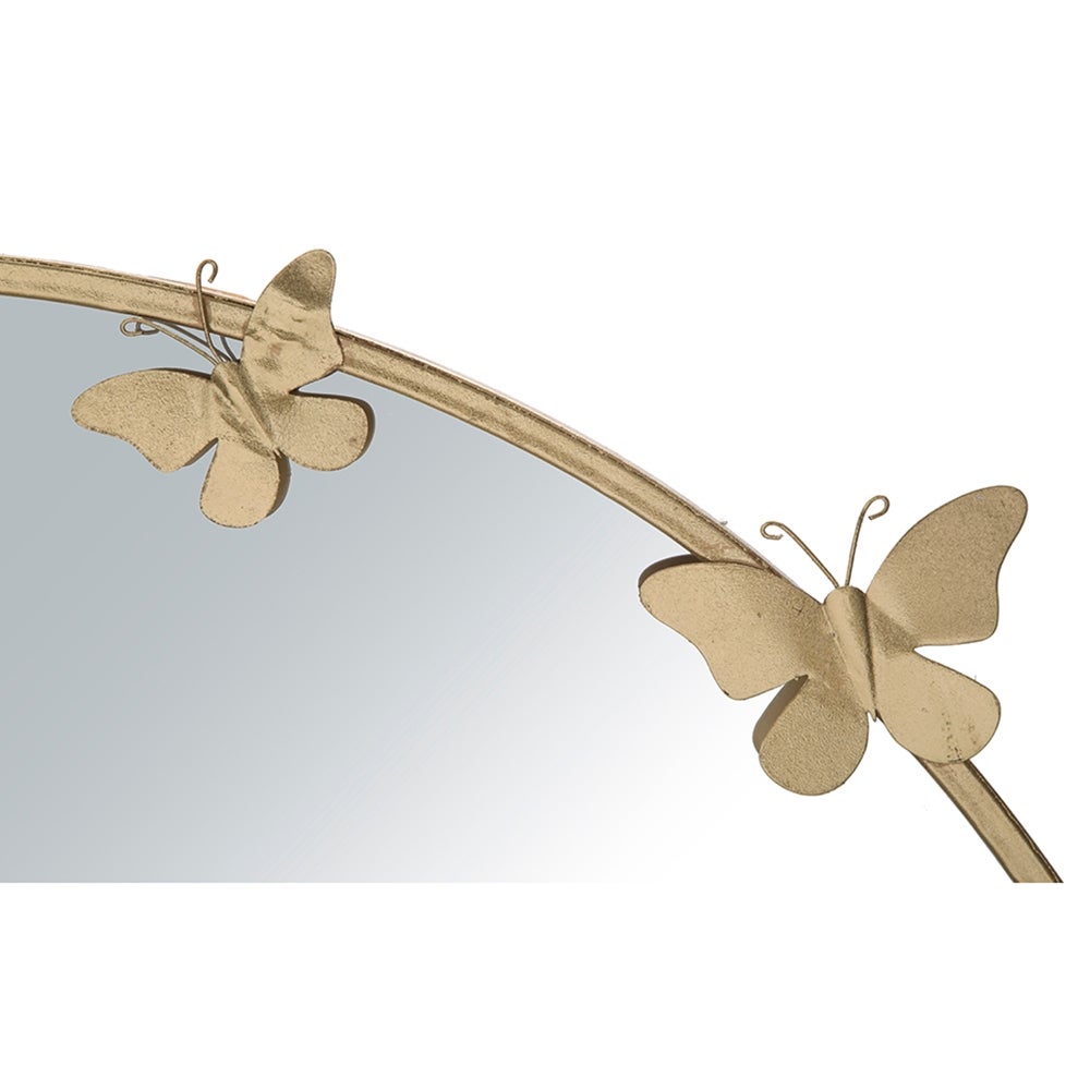 Specchio rotondo da parete dorato con farfalle decorative Butterfly M - 4