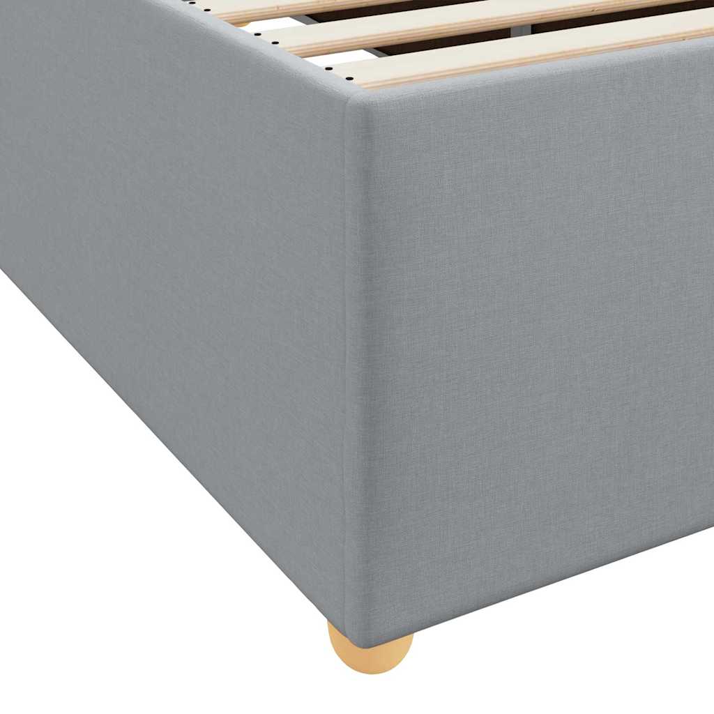 Cadre de lit avec matelas gris clair 180 x 200 cm tissu - 8