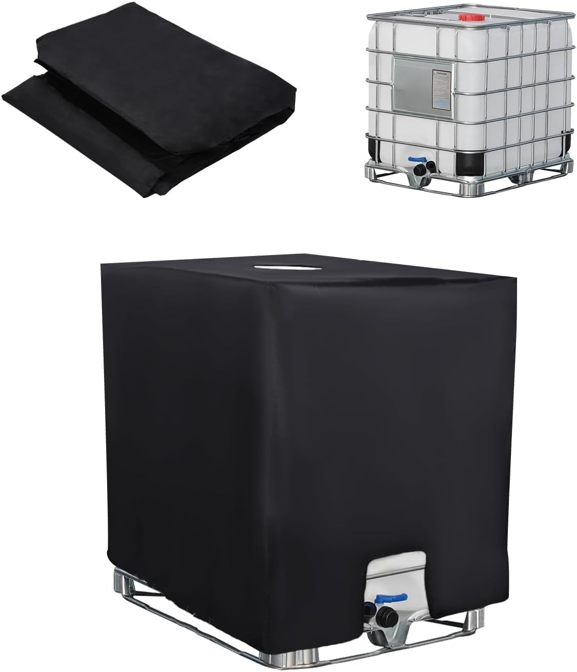 Pokrywa zbiornika IBC o pojemności 1000 l,odporna na promieniowanie UV i pyłoszczelna,ochronna pokrywa zbiornika/kontenera IBC,116 x 100 x 120 cm