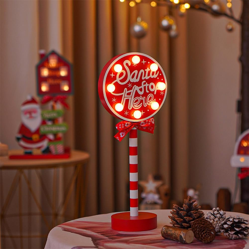 Panneau de lampadaire de Noël, décoration de Noël avec lumière LED, lumières décoratives de Noël, cadeaux de Noël - 2