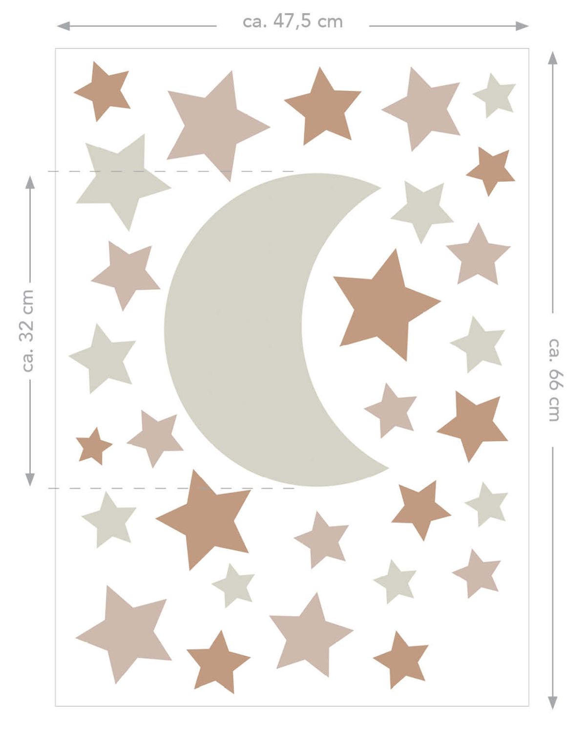 Adesivo da parete cielo stellato colore sabbia e terracotta - 47.5 x 66 cm - ESTAhome - 9