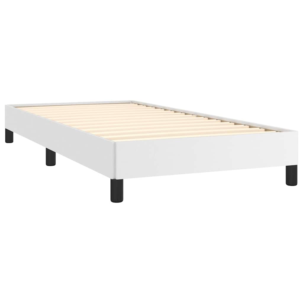Cadre de lit sans matelas, blanc, en similicuir, pour la chambre, 100 × 200 cm - 4