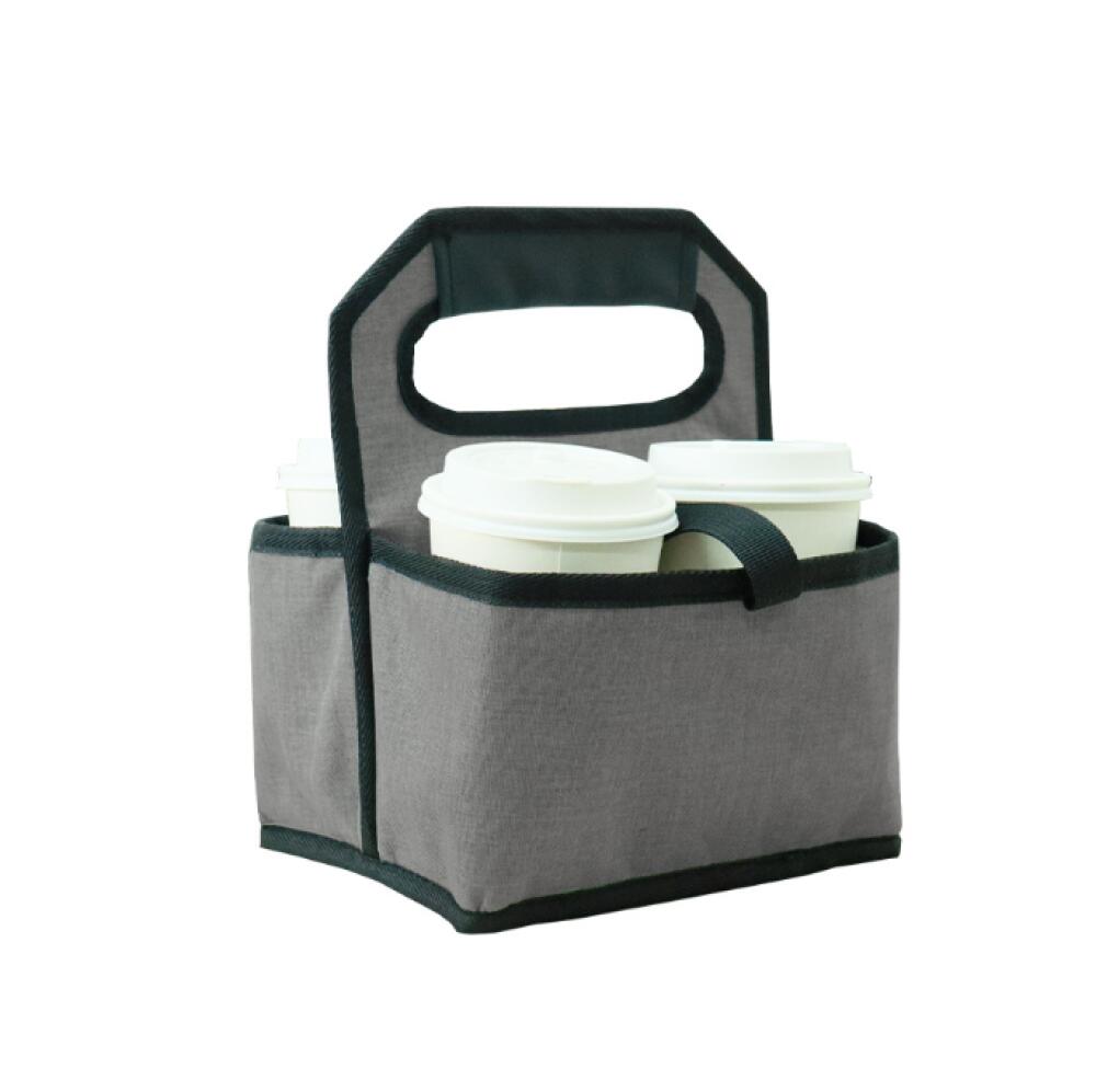 Porte-bouteille Portable Porte-gobelet Portable KOSTOO - 2 Poches - Sangle Réglable - Pour Boissons Chaudes Et Froides - Gris Porte-boisson Portable