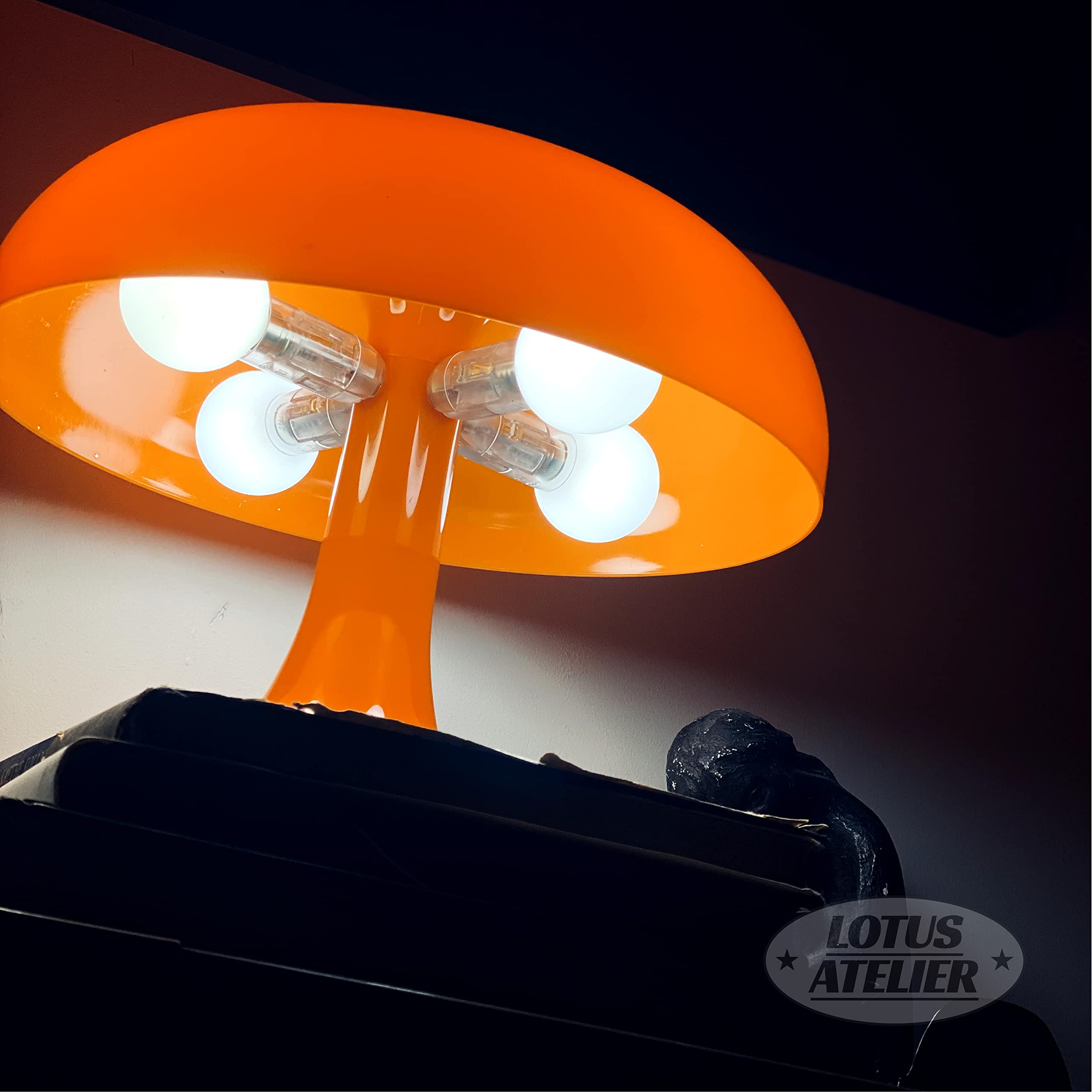 Lampe champignon, lampe de table champignon orange, lampe de chevet champignon LED USB, lampe de bureau esthétique moderne, 3 températures de couleur - 8