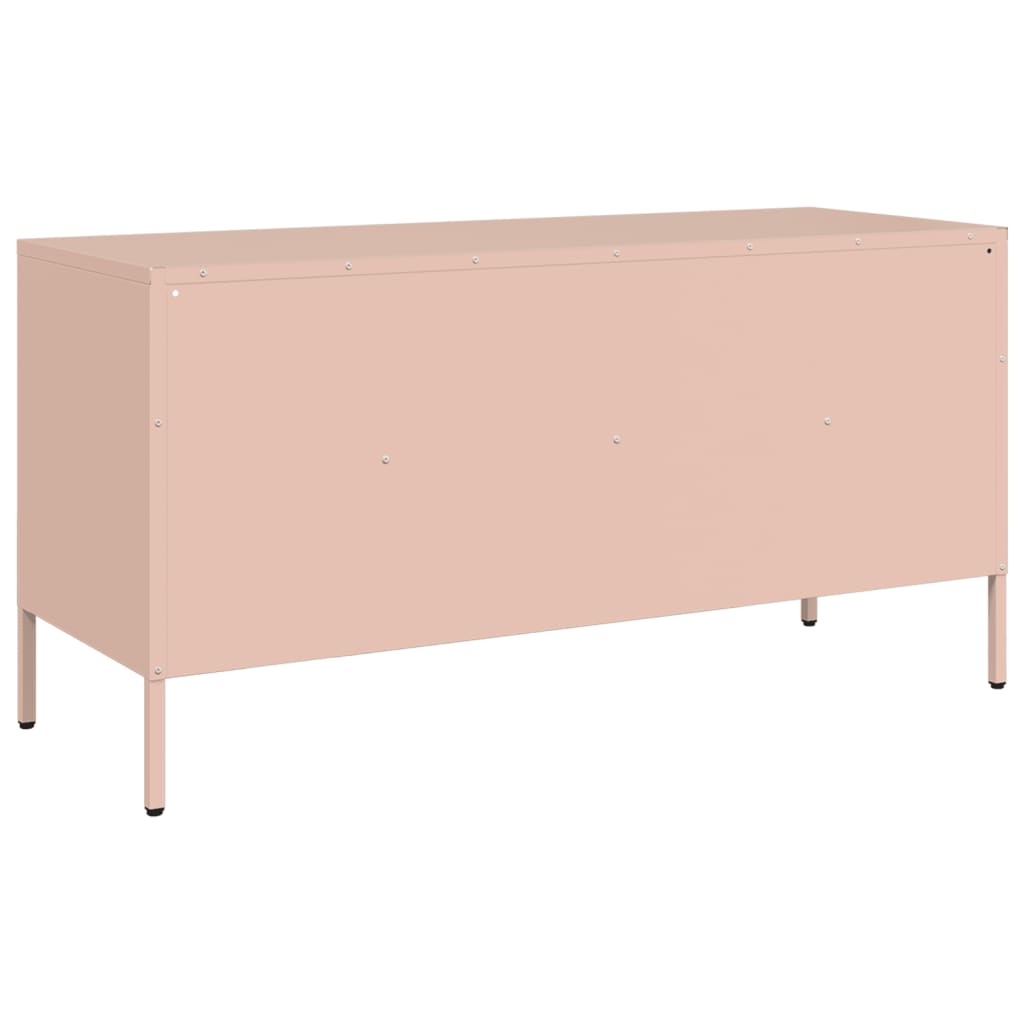 Meuble TV rose 100,5x39x50,5 cm acier - 8