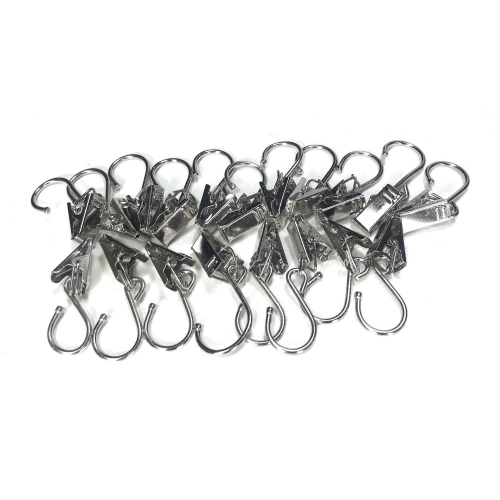 Lot de 20 clips en acier inoxydable Gustavo © pour porte-rideaux - 5