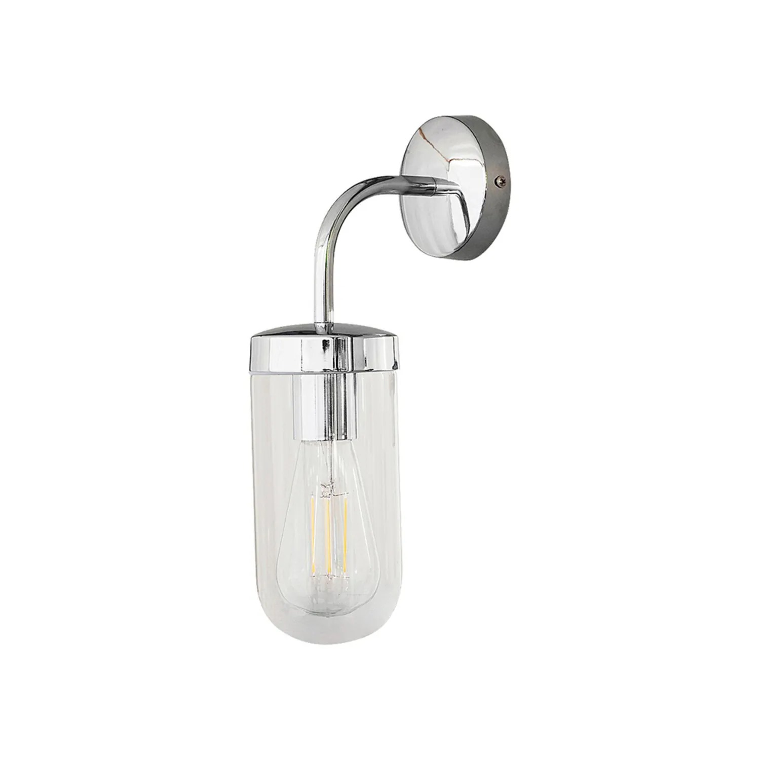 Kinkiet Yago chromowany przezroczysty 1xE27x60W aluminium wym:32,5x9,7x17cm IP44 Rabalux