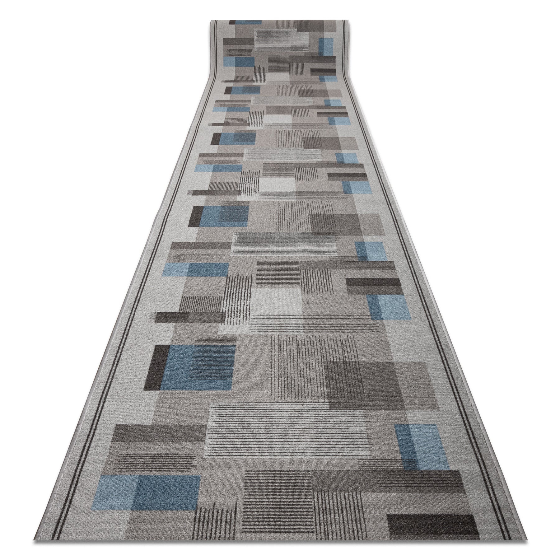 CHODNIK podgumowany LISTRA Geometryczny, antypoślizgowy szary 80cm 80x580 cm