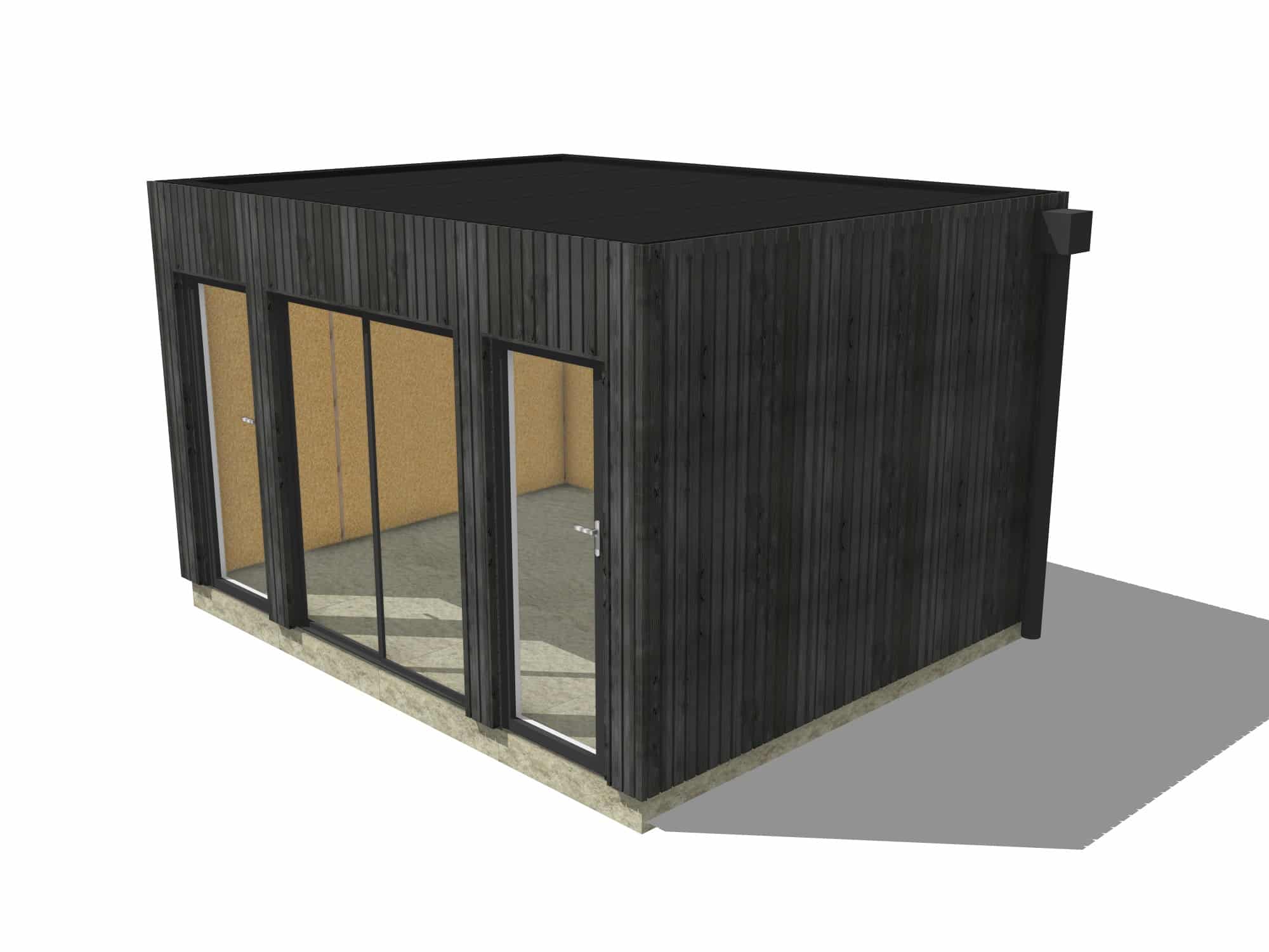 Extension maison en bois en bois 4,4 x 3,5 x 2,7 m - 2