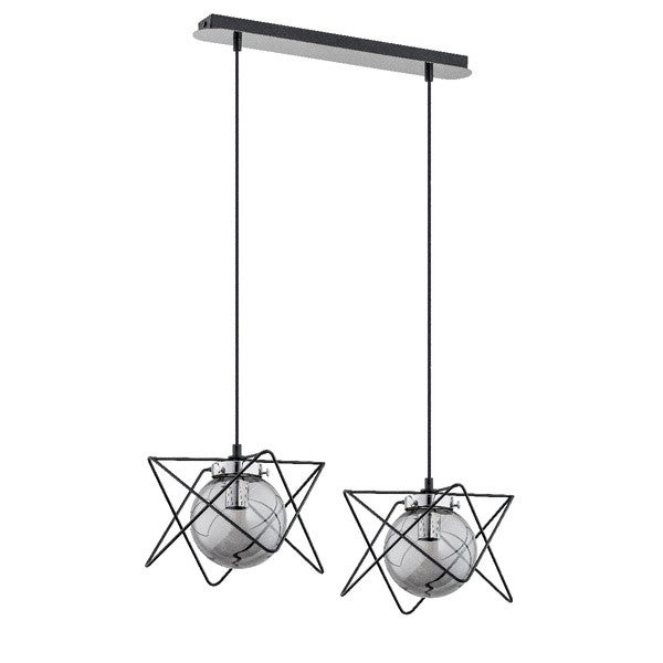 Lampa wisząca SAGITO TRACK czarna-chromowana 2 x E14 x 10W wym: 90 x 20 x 48 cm Alfa - 2