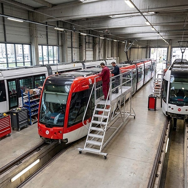 Plateforme roulante 10 marches - Hauteur max. de travail 4.00m - PTF2510G - 4