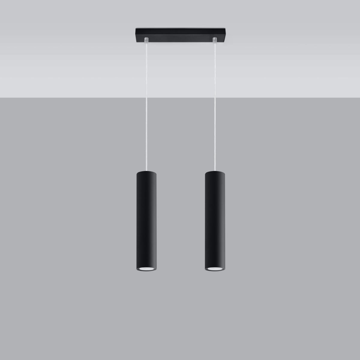 Lampa wisząca TORIS 2 czarny LED 4000K - 30x6x90cm Sollux