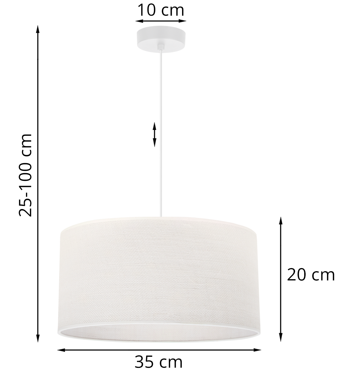 Lampa sufitowa wisząca Juta biała boho 1xE27 abażur okrągły 35cm biały Light Home LH - 6