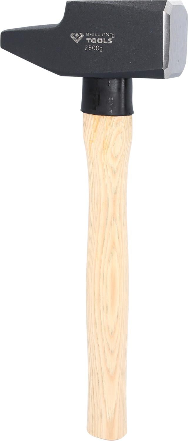 Młotek ślusarski BRILLIANT TOOLS z trzonkiem hikorowym 2500 g, francuski kształt - BT077250