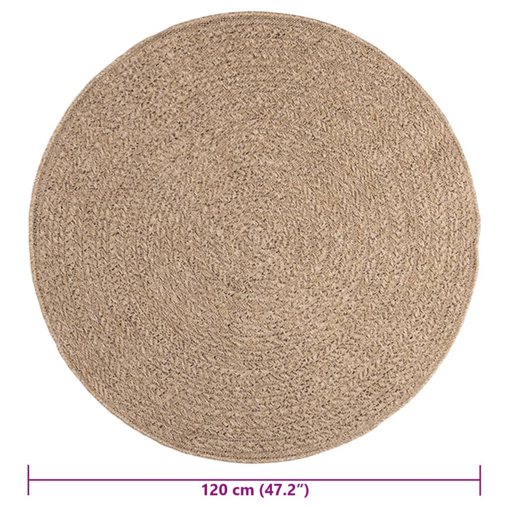 Tapis 120 cm aspect jute intérieur et extérieur vidaXL - 3