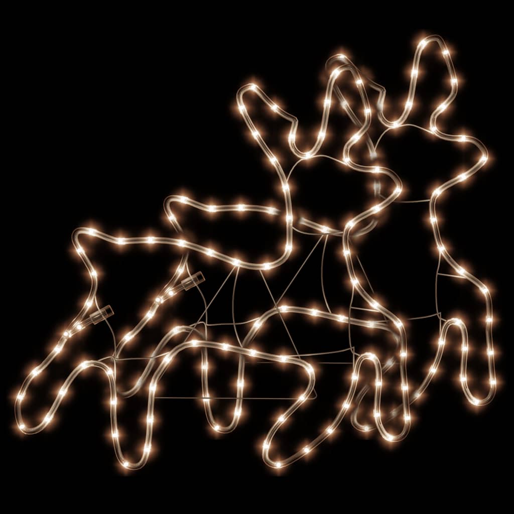 Figurine de renne de Noël avec LED 2 pcs blanc chaud 57x55x4,5 cm Figurine de renne de Noël avec LED 2 pcs blanc chaud 57x55x4,5 cm