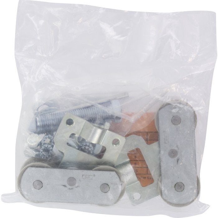 Monture fixation sur chant MANTION - 2 galets Delrin - Vis d'accrochage M10 - Capacité/porte: 80 kg - 235D - 4