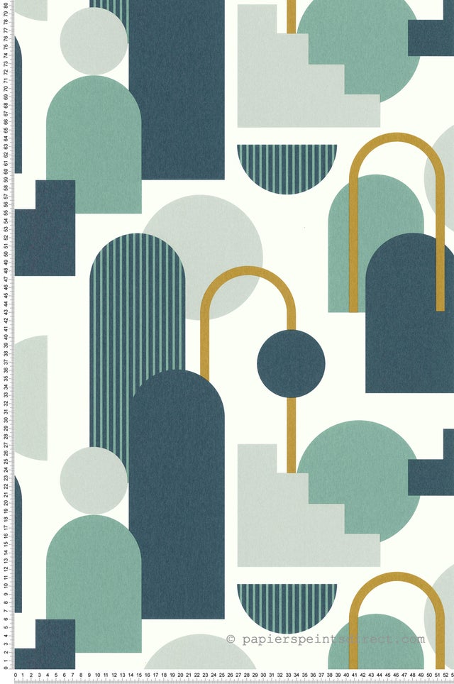 Papier peint Géométrique Vert Arty de Lutèce Lutèce