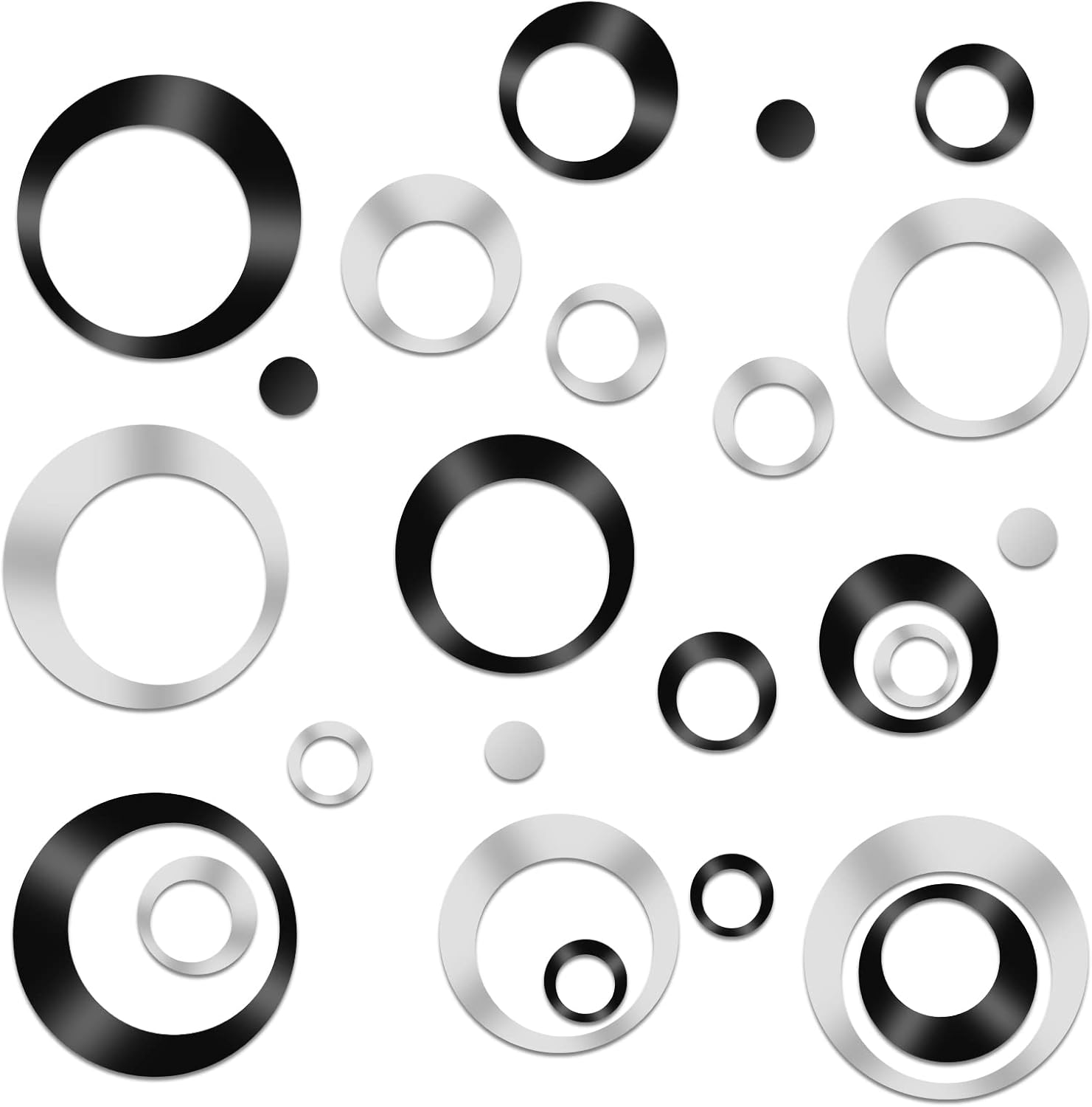 24 sztuki okrągłych akrylowych naklejek lustrzanych, zdejmowane naklejki ścienne, samoprzylepne naklejki lustrzane